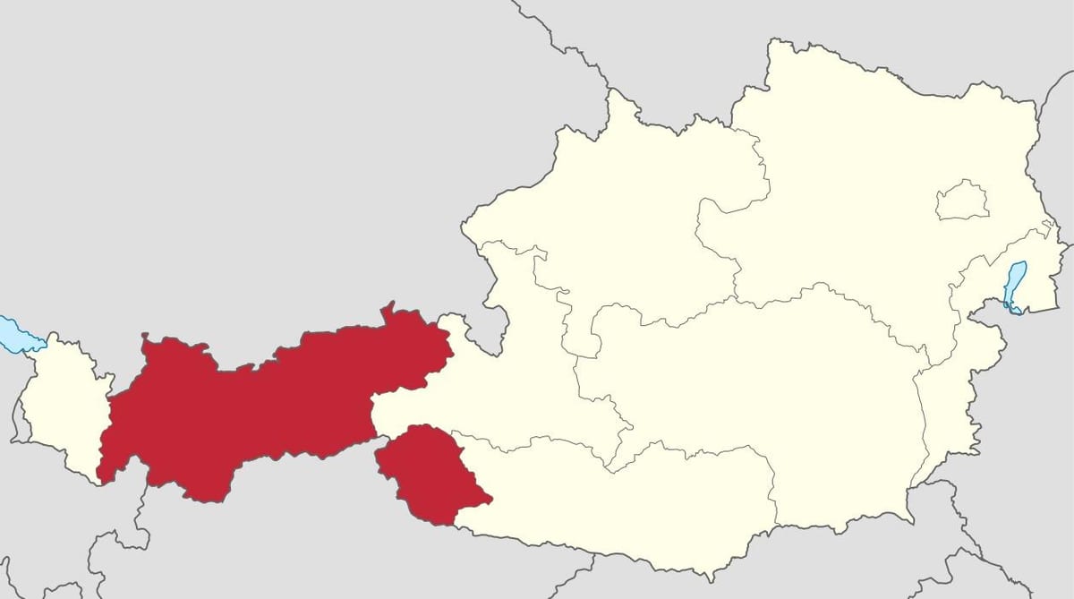 Тирол Аустрија карта
