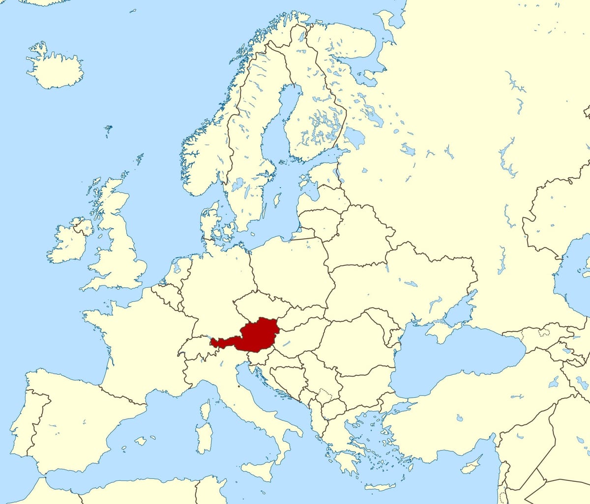 покаже на карти Аустрији