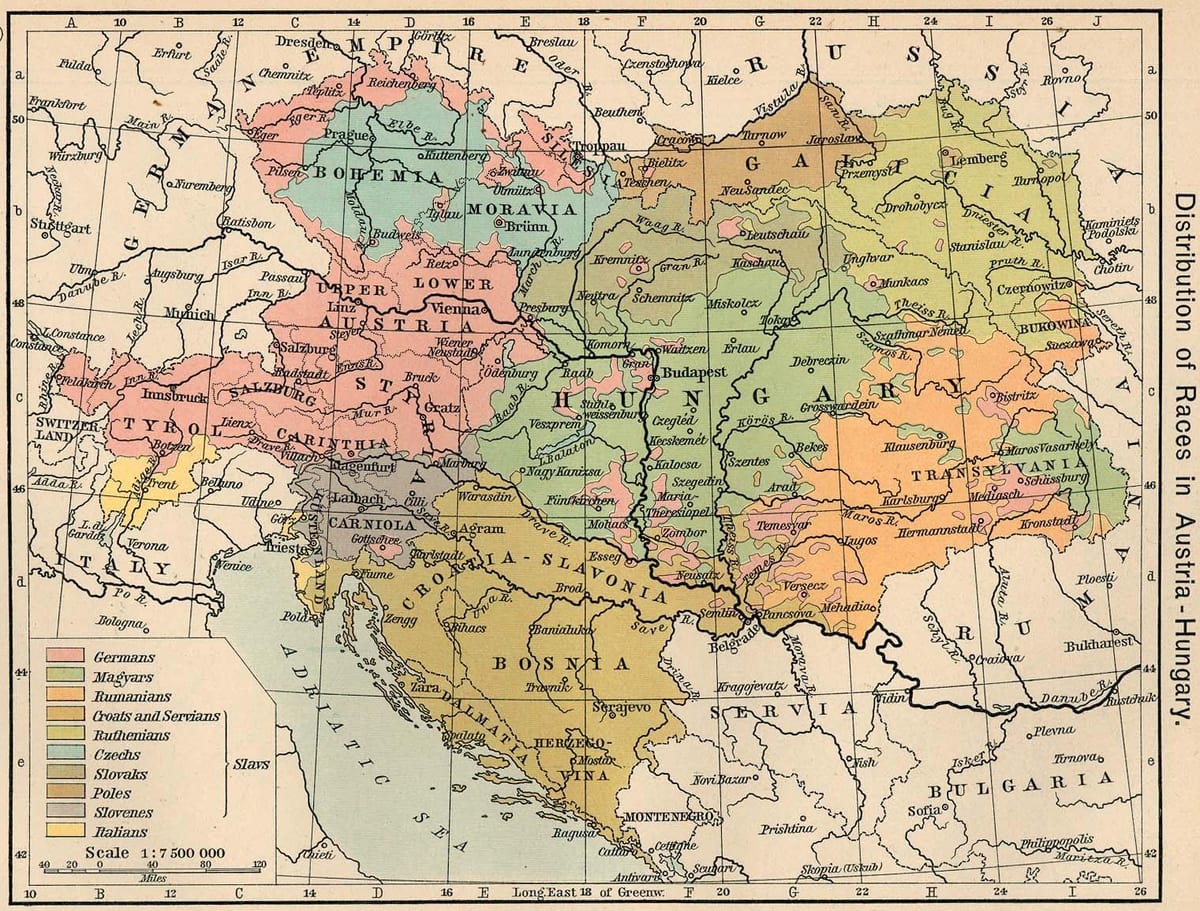 Аустрија Мађарска карта 1900