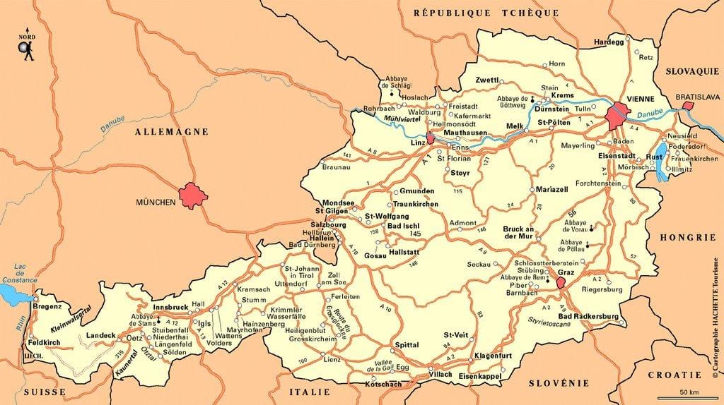 карта Беч Аустрија