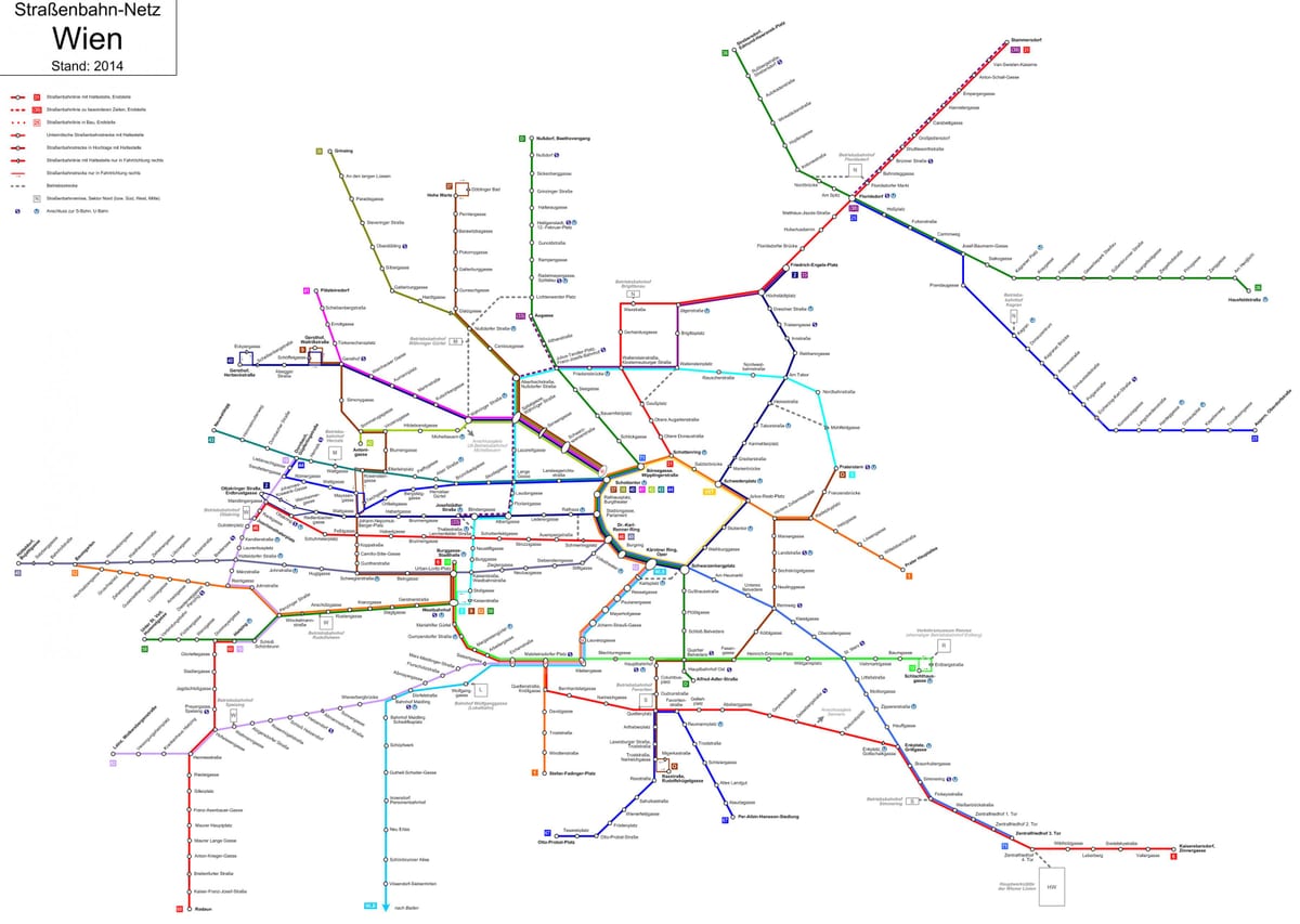 Бечу у Аустрији на мапи метроа