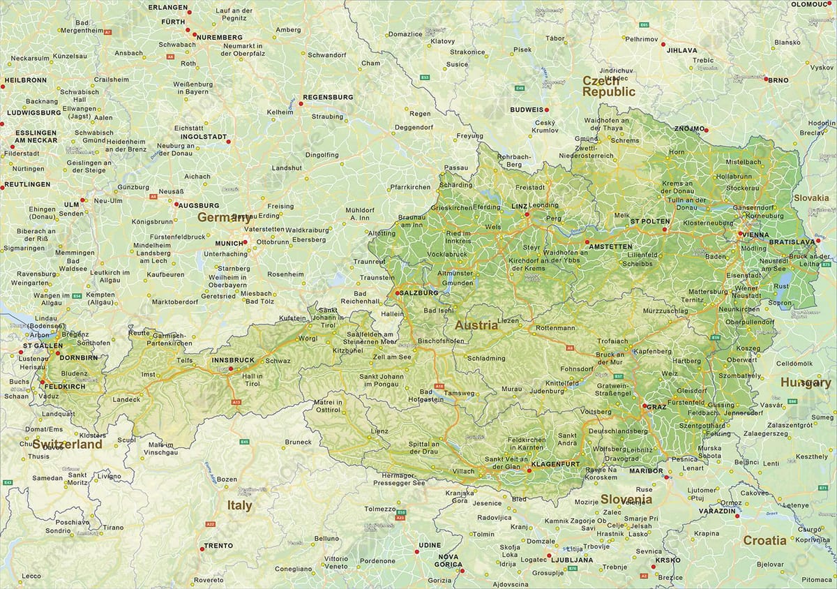 карта Брук Аустрија