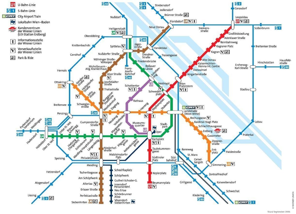Беч Аустрија метро карта 