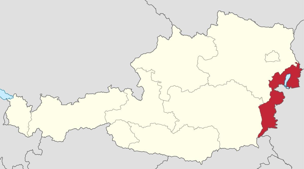 карта бургенланд Аустрија