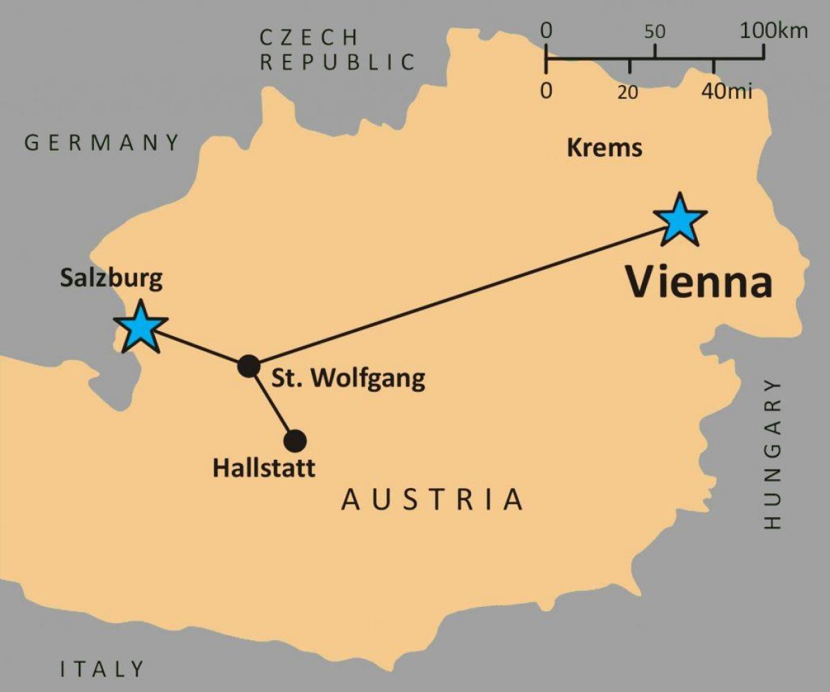 карта гальштат Аустрија 