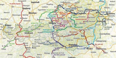 Карта Аустрије Бициклизам