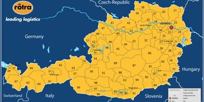 Карта Аустрије Поштански број 