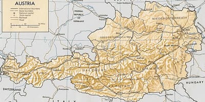 Аустрија географска карта