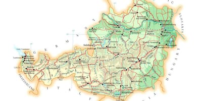 Карта Аустрије висини
