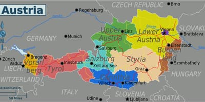 Аустријске покрајине мапи