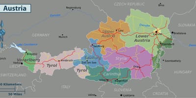 Аустрија знаменитости карта