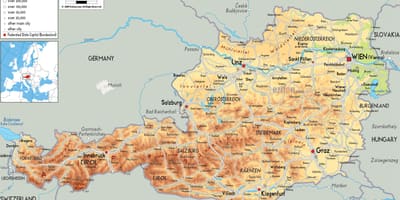 Планине Аустрије на мапи