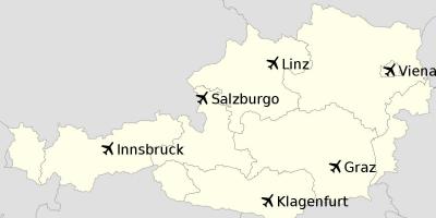 Аеродроми Аустрије на мапи